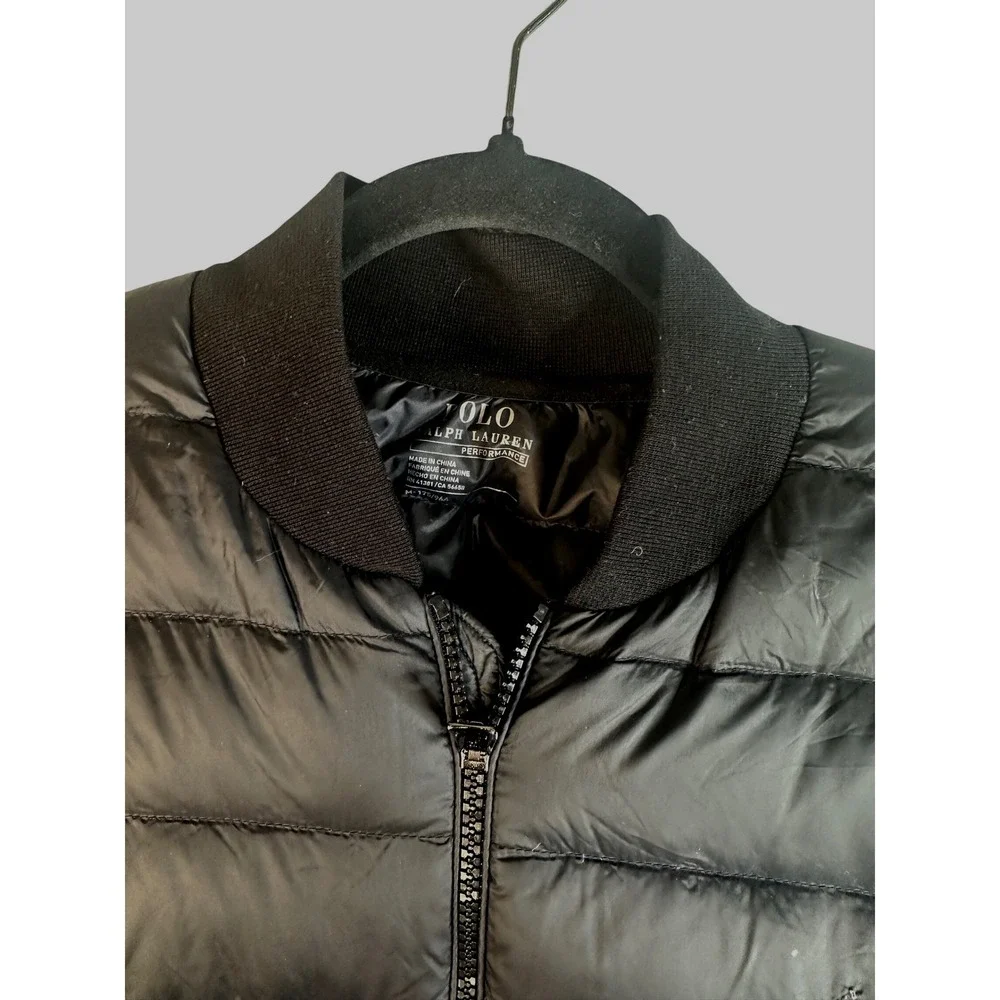 Polo Ralph Lauren Men's Black Hybrid Quilted Performance Bomber Jacket Size M
